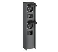 ledscom.de Colonne de Prises de Jardin POMI pour l'extérieur avec Interrupteur, IP44, Double, Acier Inoxydable, Anthracite, carrée, 33 cm