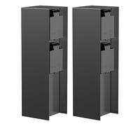 ledscom.de Colonne de Prises de Jardin POMI pour l'extérieur, IP44, Double, Acier Inoxydable, Noir, carrée, 23 cm