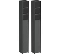 Ledscom.de : Colonne de prises pour jardin d'extérieur - Lot de 2 - IP44 - 3 prises - Anthracite - Angulaire - 60 cm