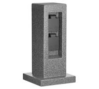 ledscom.de : Colonne de prises pour l'extérieur, modèle Pock, IP44, double prise, anthracite (aspect pierre), forme rectangulaire, 30 cm – Dimensions : 1 pièce (lot de 1)