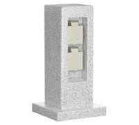 ledscom.de : Colonne de prises pour l'extérieur, modèle Pock, IP44, double prise, gris (aspect pierre), forme rectangulaire, 30 cm – Dimensions : 1 pièce (lot de 1)