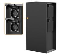 ledscom.de : Colonne de prises pour l'extérieur, modèle POMI, IP44, 4 prises, en acier inoxydable, noire, de forme rectangulaire, 23 cm – Dimensions : 1 pièce (lot de 1)