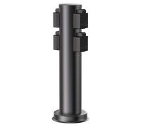 ledscom.de : Colonne de prises pour l'extérieur, modèle PORU, IP44, 4 prises, en acier inoxydable, noire, ronde, 39 cm – Noire / 4 prises, dimensions : 1 pièce (lot de 1)