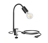 ledscom.de E27 Lampe à pince LELE avec col de cygne, noir incl. E27 LED 3 niveaux dimmable blanc chaud 6,96W 963lm