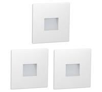 ledscom.de Éclairage d'escalier/applique encastrée à 3 LED FOW pour l'intérieur et l'extérieur, spot encastré, rectangulaire, 85 x 85 mm, blanc froid