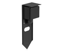 ledscom.de Garten Colonne de Prises de Courant PIWI avec Piquet de Terre pour l'extérieur, IP44, 1 Fois, Acier Inoxydable, Noir, carré, 24 cm