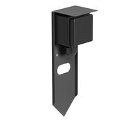 ledscom.de Garten Colonne de Prises de Courant PIWI avec Piquet de Terre pour l'extérieur, IP44, 1 Fois, Acier Inoxydable, Anthracite, carré, 24 cm