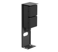 ledscom.de Garten Colonne de Prises de Courant PIWI pour l'extérieur, IP44, 2X, Acier Inoxydable, Anthracite, carré, 25 cm