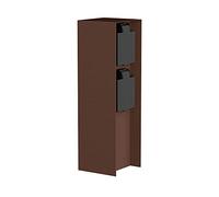 ledscom.de Garten Colonne de Prises de Courant POMI pour l'extérieur, IP44, 2X, Acier Inoxydable, Brun, carré, 23 cm