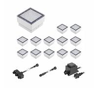 ledscom.de Gorgon LED pavé encastré de sol pour l'extérieur, 10x10cm, 12V, blanc chaud 13er Set