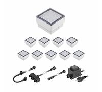 ledscom.de Gorgon LED pavé encastré de sol pour l'extérieur, 10x10cm, 12V, blanc froid 10er Set