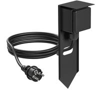ledscom.de Jardin Colonne de Prises PIWI avec Piquet de Terre et 2m de câble pour l'extérieur, IP44, 1x, Noir