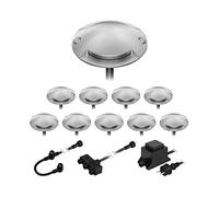 ledscom.de Lampadaire LED Bunda, 2 lampes, pour l'extérieur, passable, blanc chaud, lot de 10
