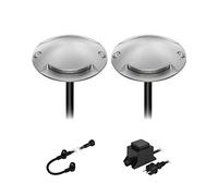 ledscom.de Lampadaire LED Bunda, 2 lampes, pour l'extérieur, passable, blanc chaud, lot de 2