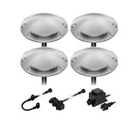ledscom.de Lampadaire LED Bunda, 2 lampes, pour l'extérieur, praticable, blanc chaud, lot de 4