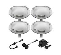 ledscom.de Lampadaire LED Bunda, 4 lampes, pour l'extérieur, passable, blanc chaud, lot de 4
