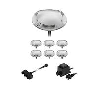ledscom.de Lampadaire LED Bunda, 4 lampes, pour l'extérieur, passable, blanc froid, jeu de 7 pièces