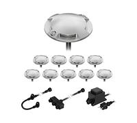 ledscom.de Lampadaire LED Bunda, 4 lampes, pour l'extérieur, passable, blanc froid, lot de 10