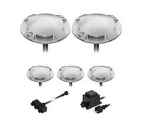 ledscom.de Lampadaire LED Bunda, 4 lampes, pour l'extérieur, passable, blanc froid, lot de 5