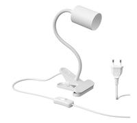 ledscom.de Lampe à pince, col de cygne WAIKA, interrupteur, blanc mat, 1x GU10 max. 15W