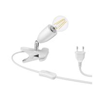 ledscom.de Lampe à pince E27 LIK, blanche in mpoule LED E27 1020lm blanche, variation en 3 étapes sans variateur avec interrupteur d'éclairage
