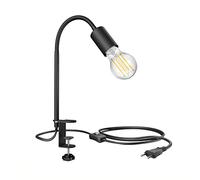 ledscom.de Lampe à pince LELE avec col de cygne, noir + ampoule LED E27 1005lm, Smart Home, blanc chaud - blanc froid