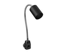 ledscom.de Lampe à prise/lampe de lecture WAIKA, col de cygne, interrupteur, noir, 1x GU10 max. 60W