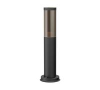 ledscom.de Lampe d'allée/Borne d'éclairage/Lampe de jardin PORU pour l'extérieur, aspect fumé, IP44, 39 cm, noir, 1x E27 max. 40W
