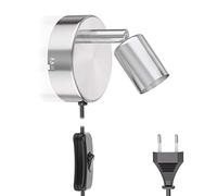 ledscom.de Lampe de lecture/applique murale LUNARA, interrupteur, acier inoxydable mat, 1x GU10 max. 25 W