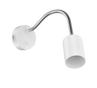 ledscom.de Lampe de lecture/applique WAIKA, col de cygne, interrupteur, blanc mat, 1x GU10 max. 60W