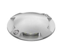 ledscom.de Lampe de sol LED, marquage de chemin BUNDA pour l'extérieur, IP67, 4-flamme, aluminium, rond, 70mm Ø, blanc chaud