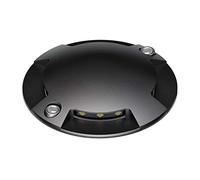 ledscom.de Lampe de sol LED, marquage de chemin BUNDA pour l'extérieur, IP67, 4-flamme, noir, rond, 70mm Ø, blanc froid