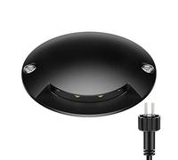 ledscom.de Lampe de sol LED, marquage de chemin BUNDA pour l'extérieur, IP67, noir, rond, 70mm Ø, blanc chaud