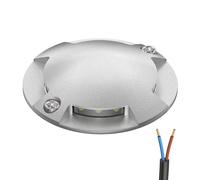 ledscom.de Lampe de sol LED, marquage de chemin RUNDA pour l'extérieur, IP67, 4-flamme, aluminium, rond, 70mm Ø, blanc chaud