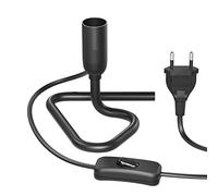 ledscom.de Lampe de table/douille de lampe/pied triangulaire TRIN, interrupteur, aluminium, noir, 1x E14 max. 60W