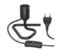 ledscom.de Lampe de table / Douille / Pied triangulaire TRIN | Schalter, Aluminium, schwarz, 1x E27 max. 60W