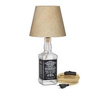 ledscom.de Lampe de table FLAKO, câble de chanvre, abat-jour beige naturel, incl. ampoule LED E27 à 3 niveaux (blanc chaud, 7,1 W, 963lm) sans bouteille