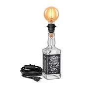 ledscom.de Lampe de table FLAKO, câble textile noir, in mpoule LED E27 à 3 niveaux (blanc extra-chaud, 7,3 W, 818lm) sans flacon