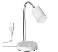Lampe de table WAIKA col de cygne interrupteur blanc mat + ampoule LED blanche 3
