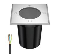 ledscom.de Lampe encastrée dans le sol RELI pour l'extérieur, IP67, inox, carrée, 11 x 11cm, 1x GU10 max. 15W