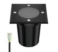 ledscom.de Lampe encastrée dans le sol RELI pour l'extérieur, IP67, noir, rectangulaire, 11 x 11cm, 1x GU10 max. 15W, givré