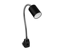 ledscom.de Lampe GU10 pour prise WAIKA Col de cygne, interrupteur, noir incl. ampoule GU10 LED 450lm blanc