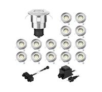 ledscom.de Lampe LED à encastrer au sol Atria pour l'extérieur aluminium blanc chaud, 14lm chacune, IP65, 40mm Ø 15er Set