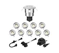 ledscom.de Lampe LED à encastrer au sol Atria pour l'extérieur aluminium blanc chaud, 14lm chacune, IP65, 40mm Ø 10er Set
