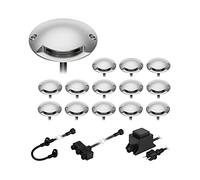 ledscom.de Lampe LED de sol en saillie Bunda, 1 flamme, pour l'extérieur, carrossable, blanc chaud, set de 14 pièces