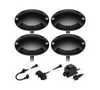 ledscom.de Lampe LED de sol en saillie Bunda, 2 flammes, noire pour l'extérieur, carrossable, blanc chaud, 4 pièces