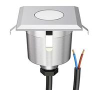 ledscom.de Lampe LED encastrée dans le sol AGENA pour l'extérieur, IP65, inox, carrée, 6 x 6cm, blanc chaud