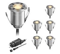 ledscom.de Lampe LED encastrée dans le sol BINO pour l'extérieur, IP67, 32mm Ø, blanc chaud, 6 pièces