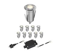 ledscom.de Lampe LED encastrée dans le sol GLOX pour l'extérieur, IP67, aluminium, ronde, 35mm Ø, blanc chaud, set de 10 pièces