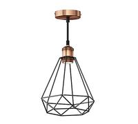 ledscom.de Lampe pendante vintage RETRA, bronze, douille E27, abat-jour cage